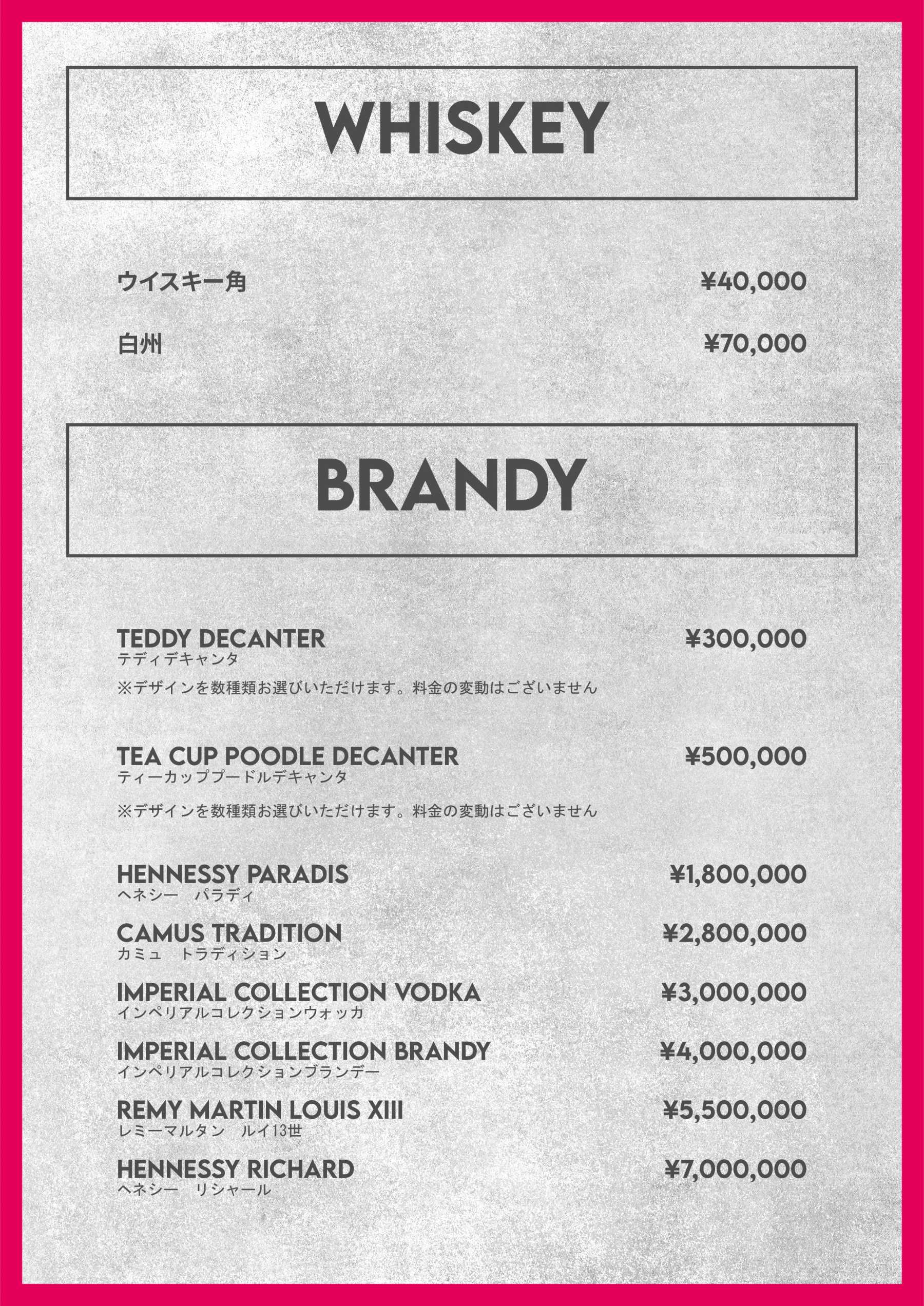 ウィスキー、ブランデー